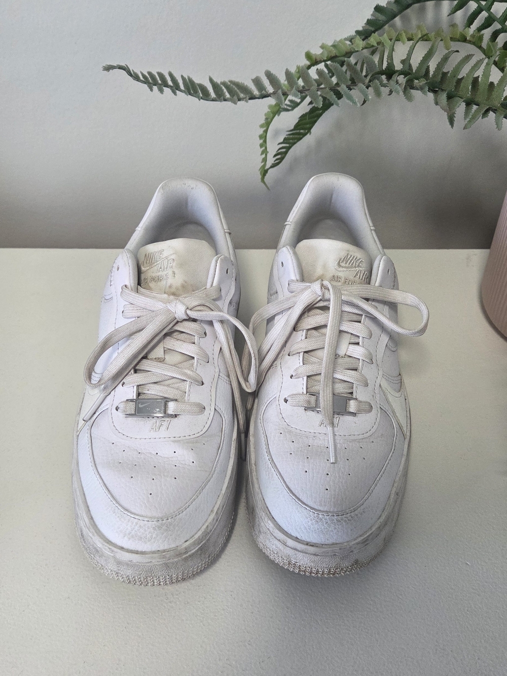 Nike Air Force 1 White Leather Sneakers